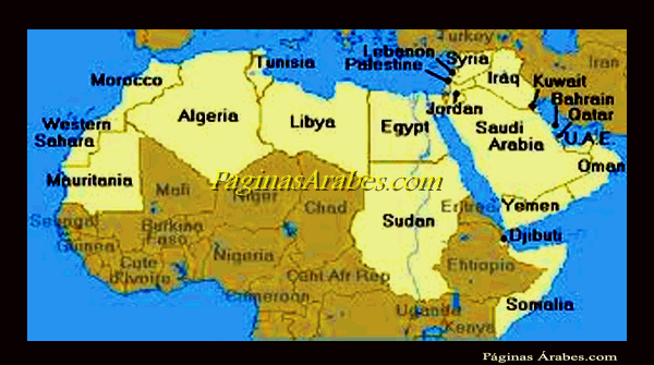 mapa mundo árabe