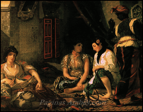 Mujeres de Argel (Eugène Delacroix,óleo sobre lienzo.1834.Museo del Louvre, París, Francia)