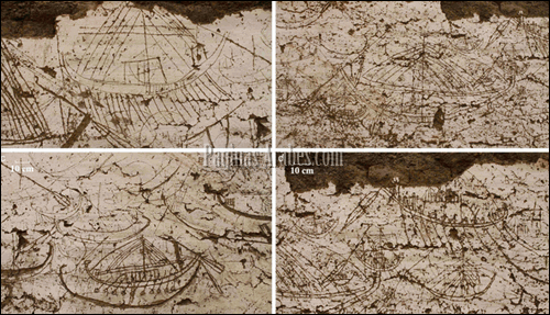 Algunos de los grabados descubiertos junto a la tumba de Sesostris III ©Josef Wegner