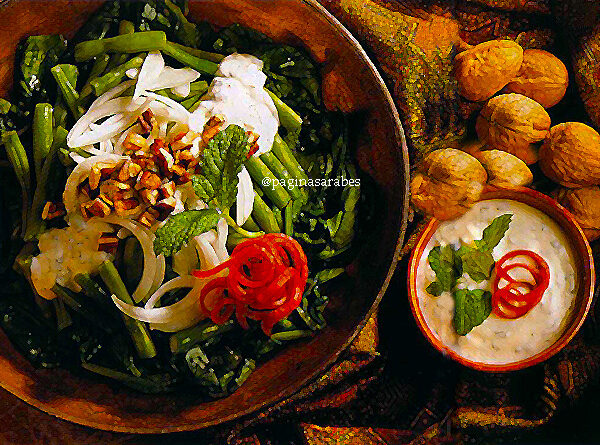 ensalada de nueces y espinaca